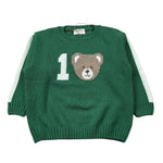 J.O. Milano Maglia Girocollo tinta unita con Ricamo Orso Verde per Neonato 563I1 VERDE J.O. MILANO 