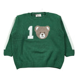 J.O. Milano Maglia Girocollo tinta unita con Ricamo Orso Verde per Neonato 563I1 VERDE J.O. MILANO 