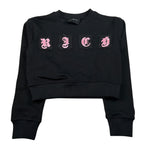 John Richmond Felpa Xhiusa Girocollo tinta unita con Logo Nero per Bambina FLPJR NERO JOHN RICHMOND 