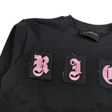 John Richmond Felpa Xhiusa Girocollo tinta unita con Logo Nero per Bambina FLPJR NERO JOHN RICHMOND 