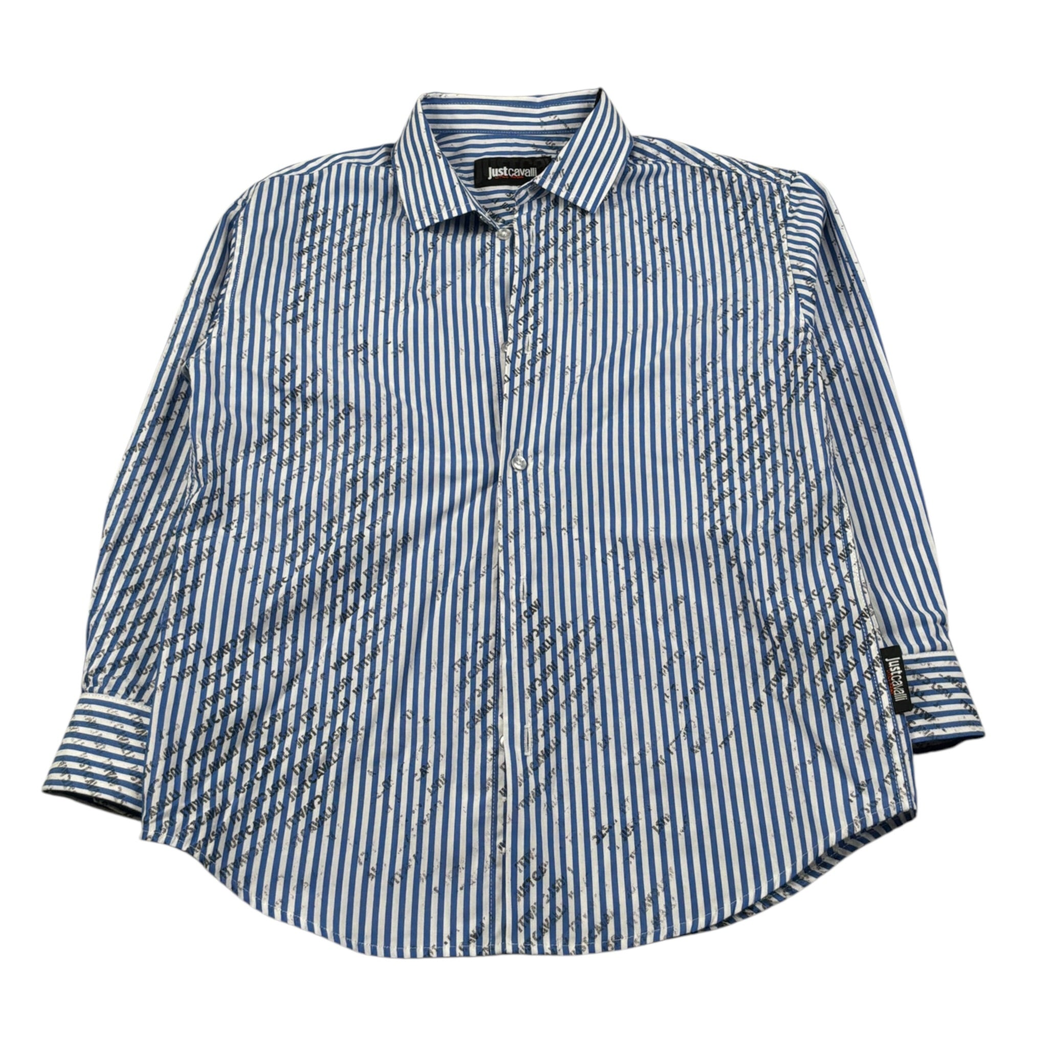 Just Cavalli Camicia Manica Lunga Fantasia A Righe Blu per Bambino JBA26136CA BLU JUST CAVALLI 