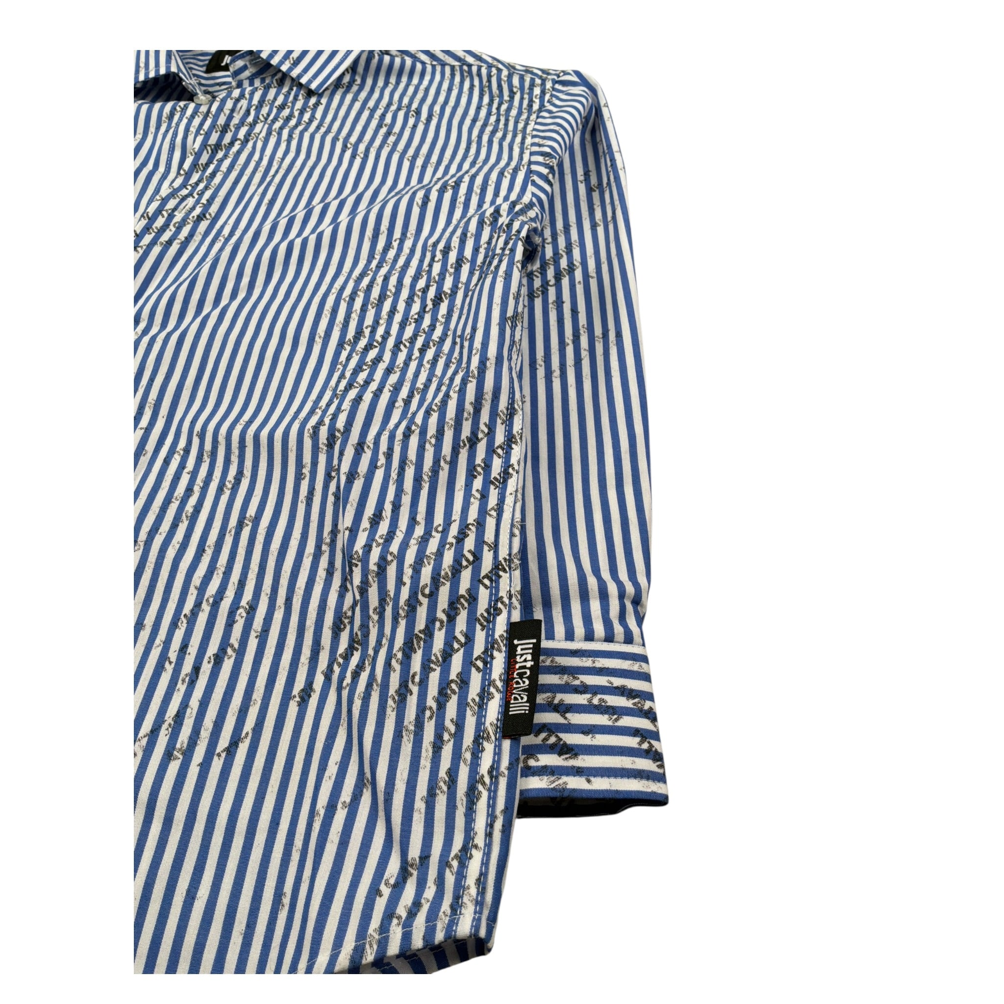 Just Cavalli Camicia Manica Lunga Fantasia A Righe Blu per Bambino JBA26136CA BLU JUST CAVALLI 