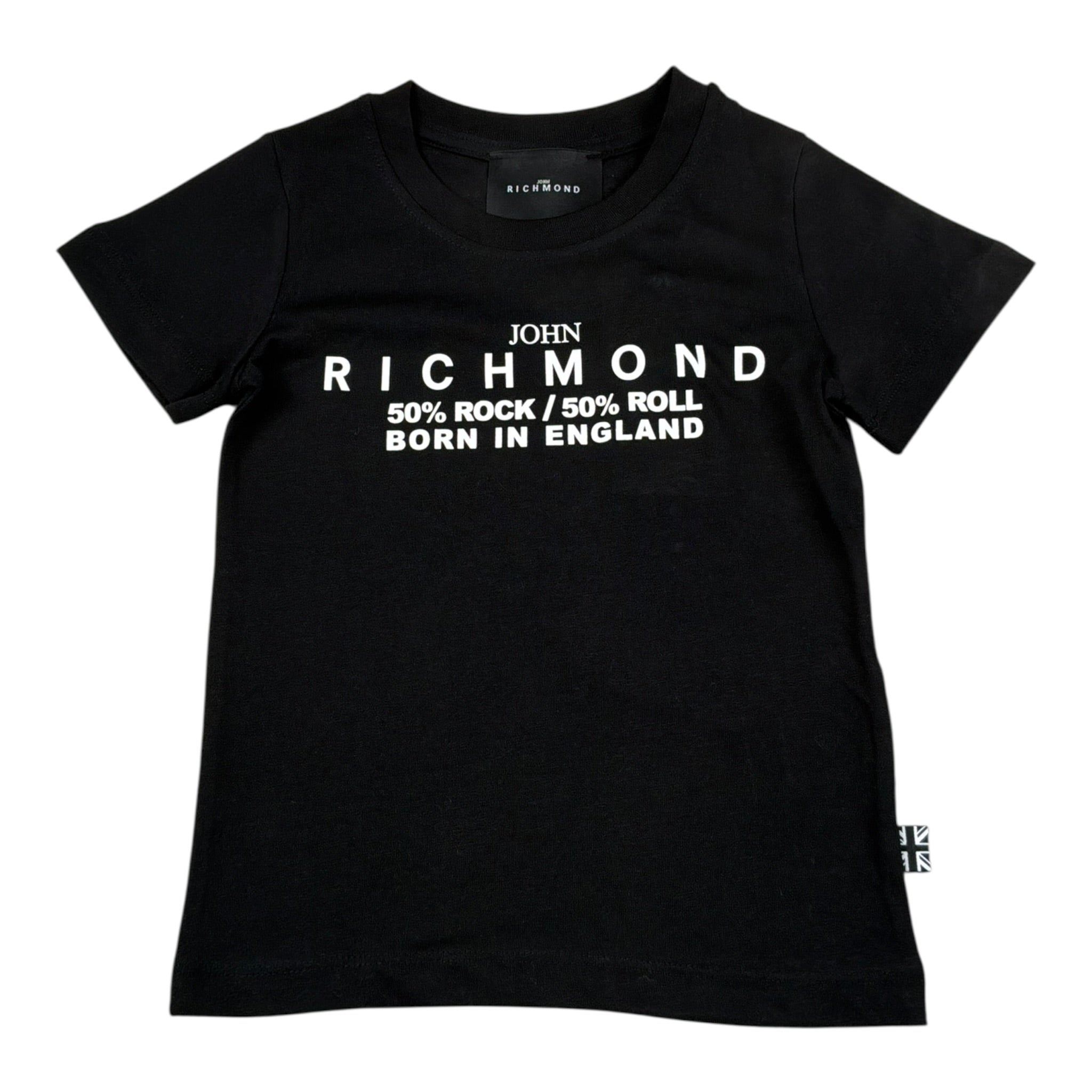 John Richmond T-Shirt tinta unita con Stampa Nero per Neonato RBA24043TSN NERO JOHN RICHMOND 