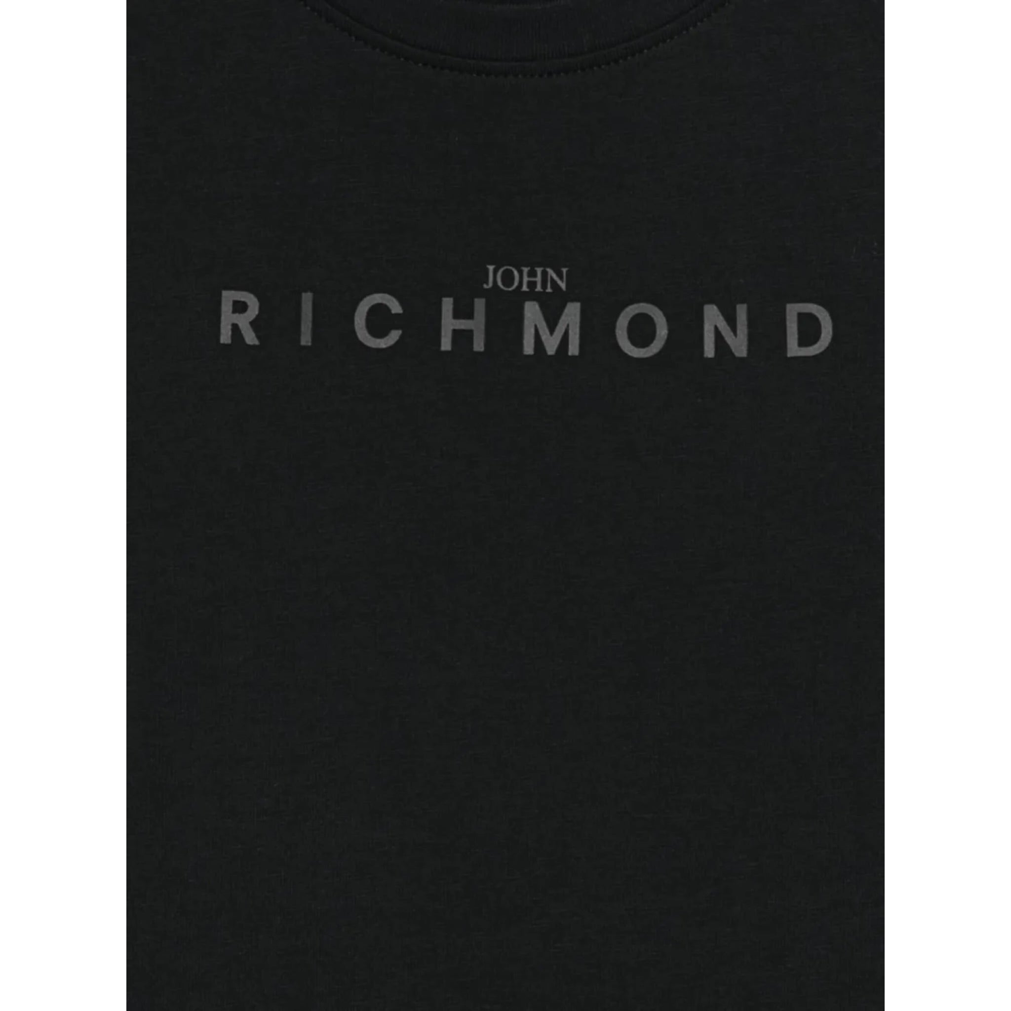 John Richmond T-Shirt Girocollo tinta unita con Logo Nero per Bambino RBA25009TSX NERO JOHN RICHMOND 