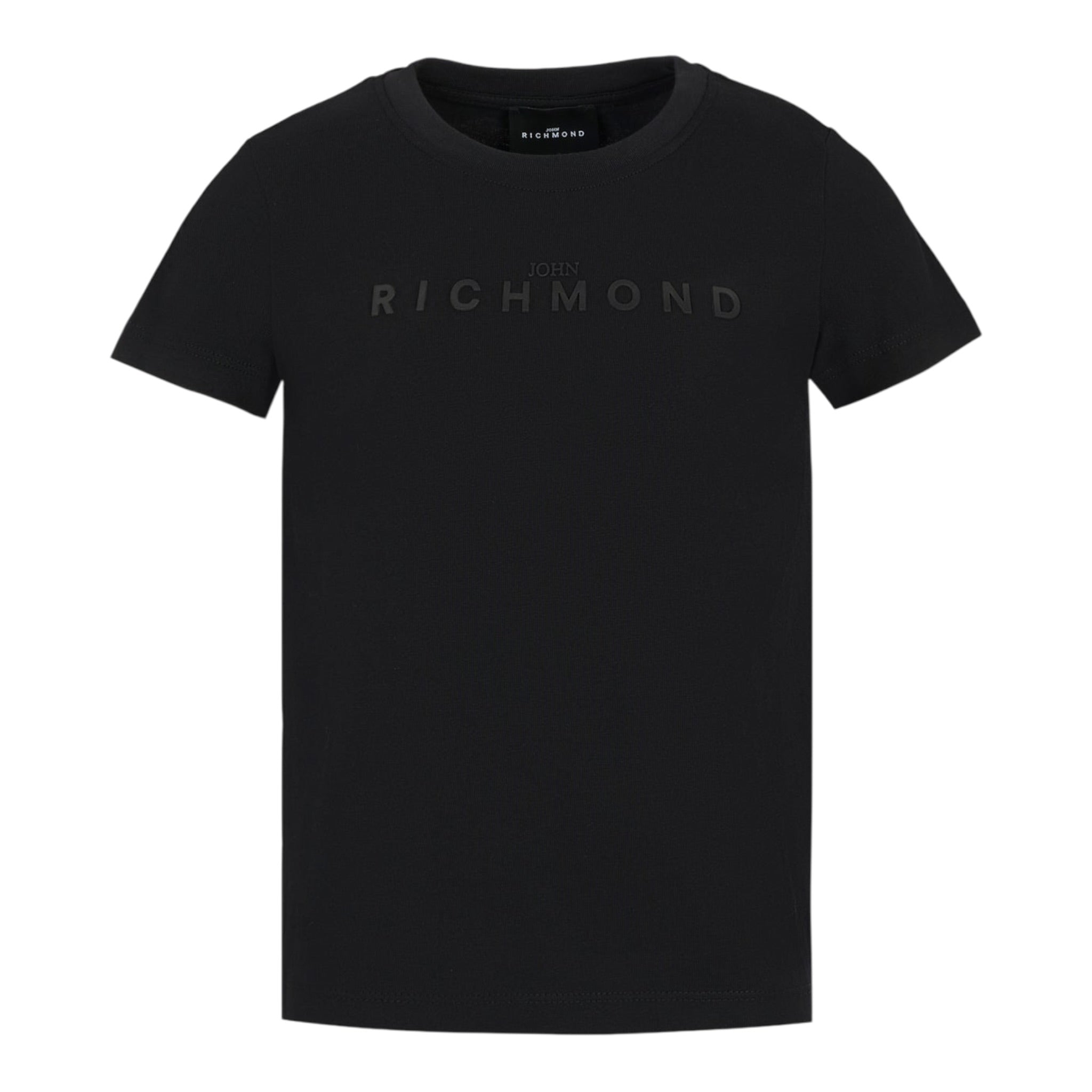 John Richmond T-Shirt Girocollo tinta unita con Logo Nero per Bambino RBA25009TSXX NERO JOHN RICHMOND 