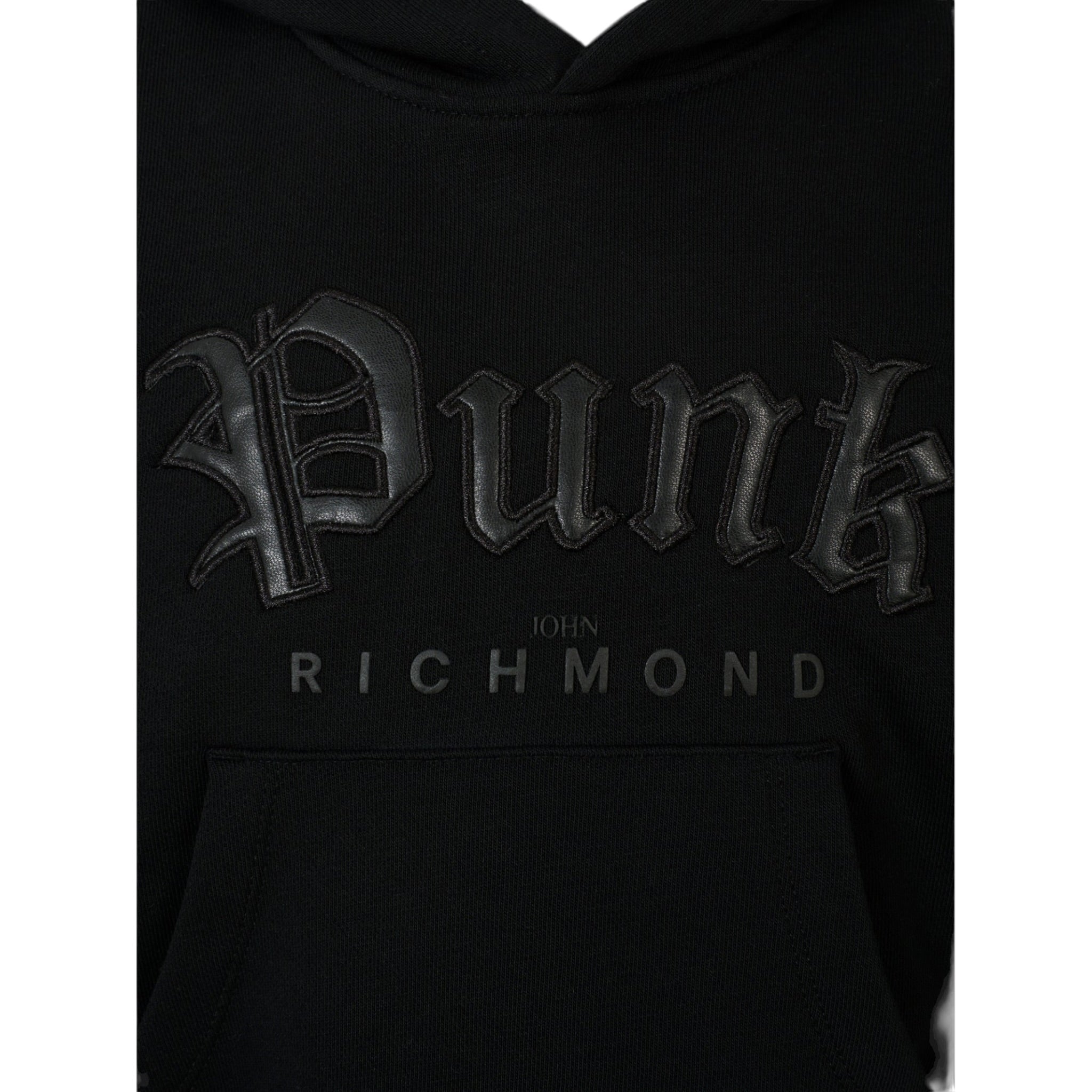 John Richmond Felpa tinta unita con Cappuccio Nero per Bambino RBA25021FEX NERO JOHN RICHMOND 