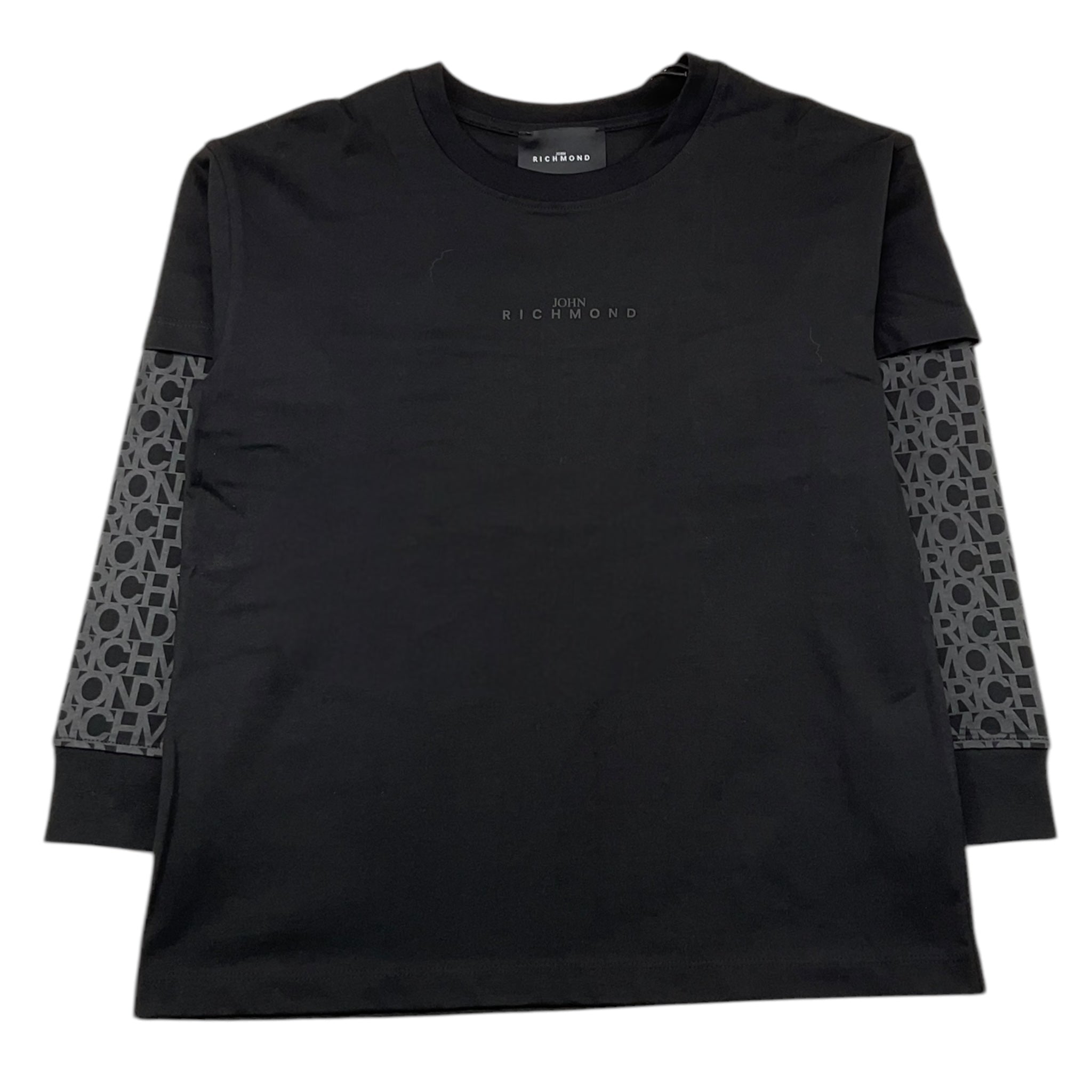 John Richmond Shirt tinta unita con Stampa Nero per Neonato RBA25037TSN NERO JOHN RICHMOND 