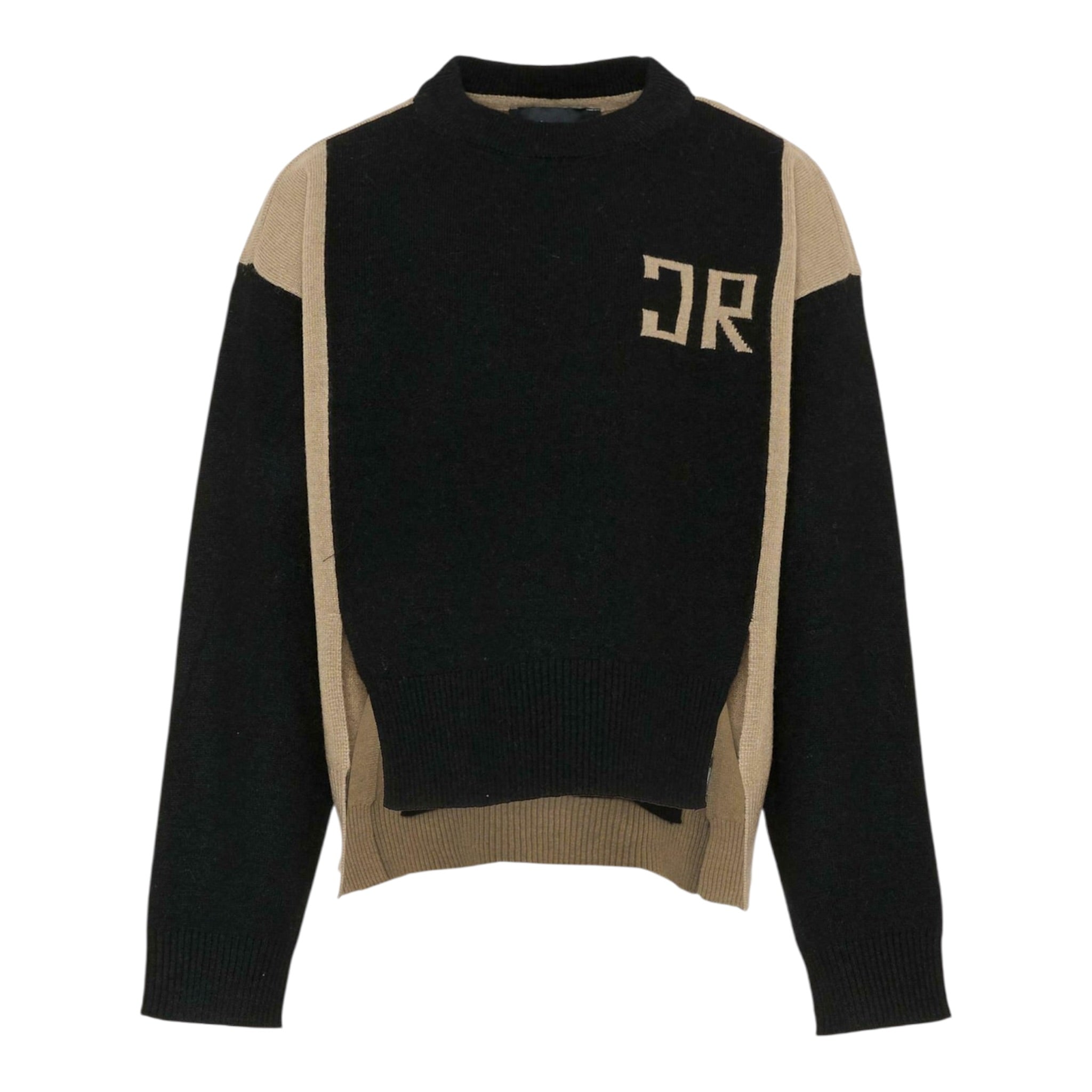 John Richmond Maglia Bicolore con Logo Nero/Beige per Neonata RBA25101MANX NERO/BEIGE JOHN RICHMOND 