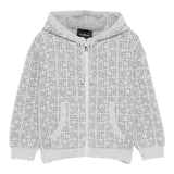 John Richmond Felpa In Maglia con Zip E Cappuccio Grigio per Bambino RBA25111MA GRIGIO JOHN RICHMOND 