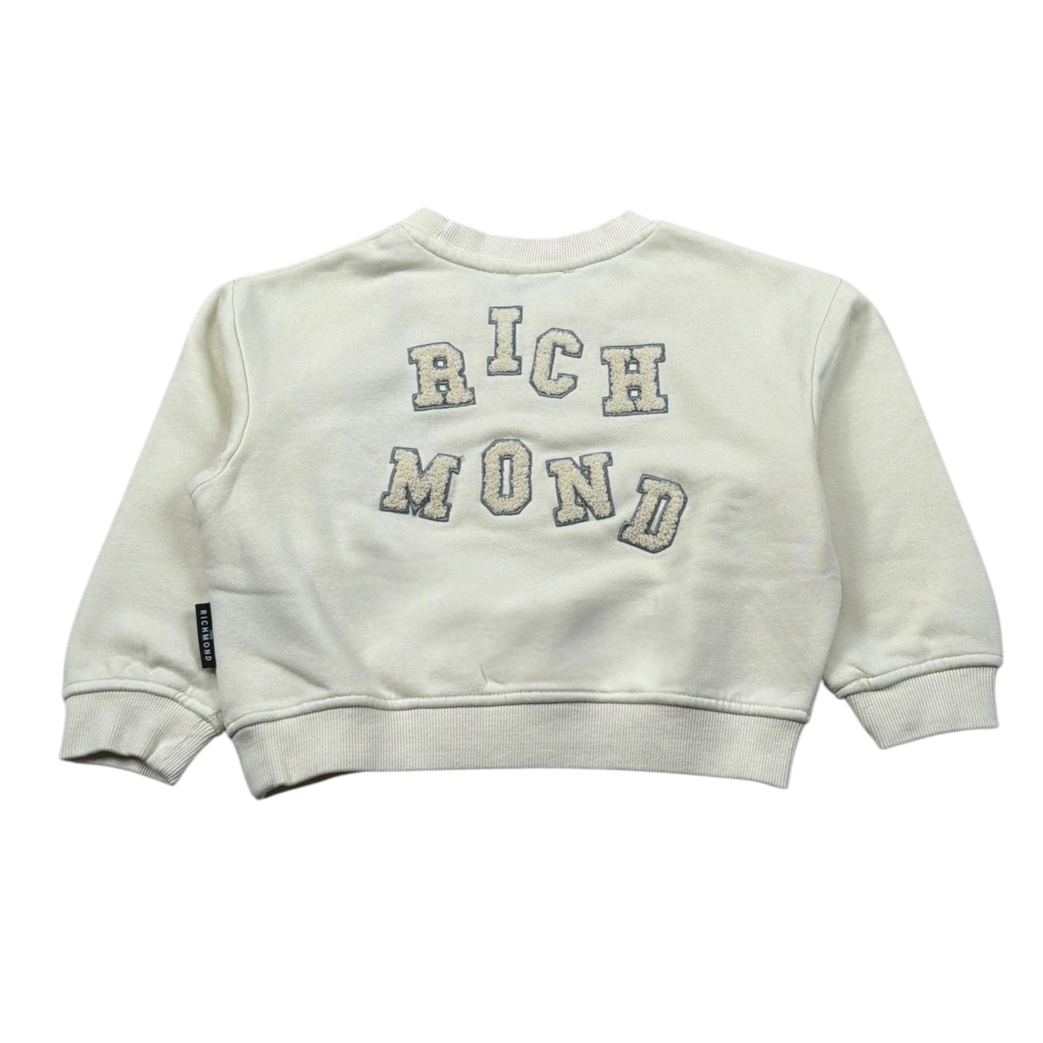 John Richmond Felpa Chiusa Girocollo tinta unita con Logo Panna per Neonato RBA25122FE PANNA JOHN RICHMOND 