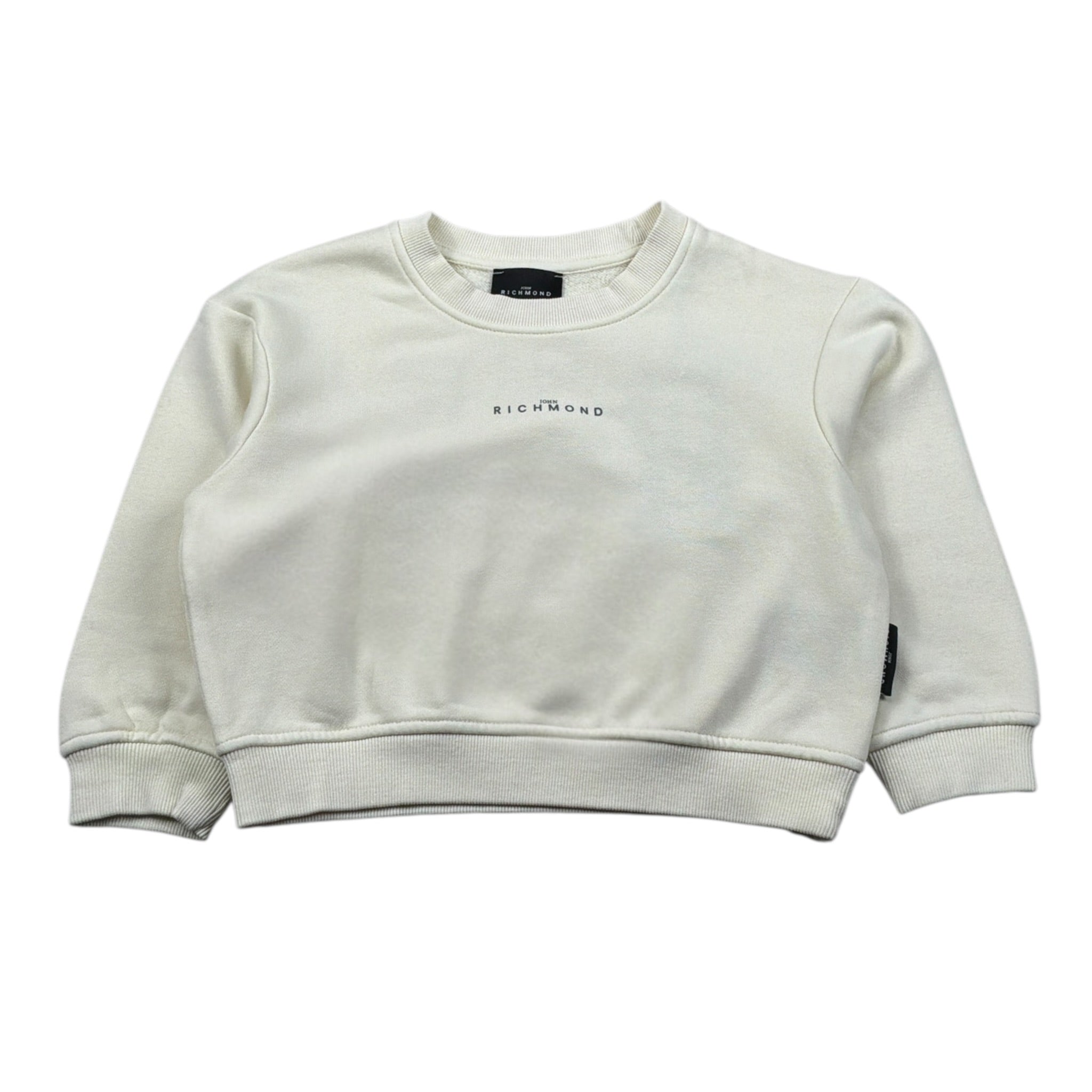 John Richmond Felpa Chiusa Girocollo tinta unita con Logo Panna per Neonato RBA25122FE PANNA JOHN RICHMOND 