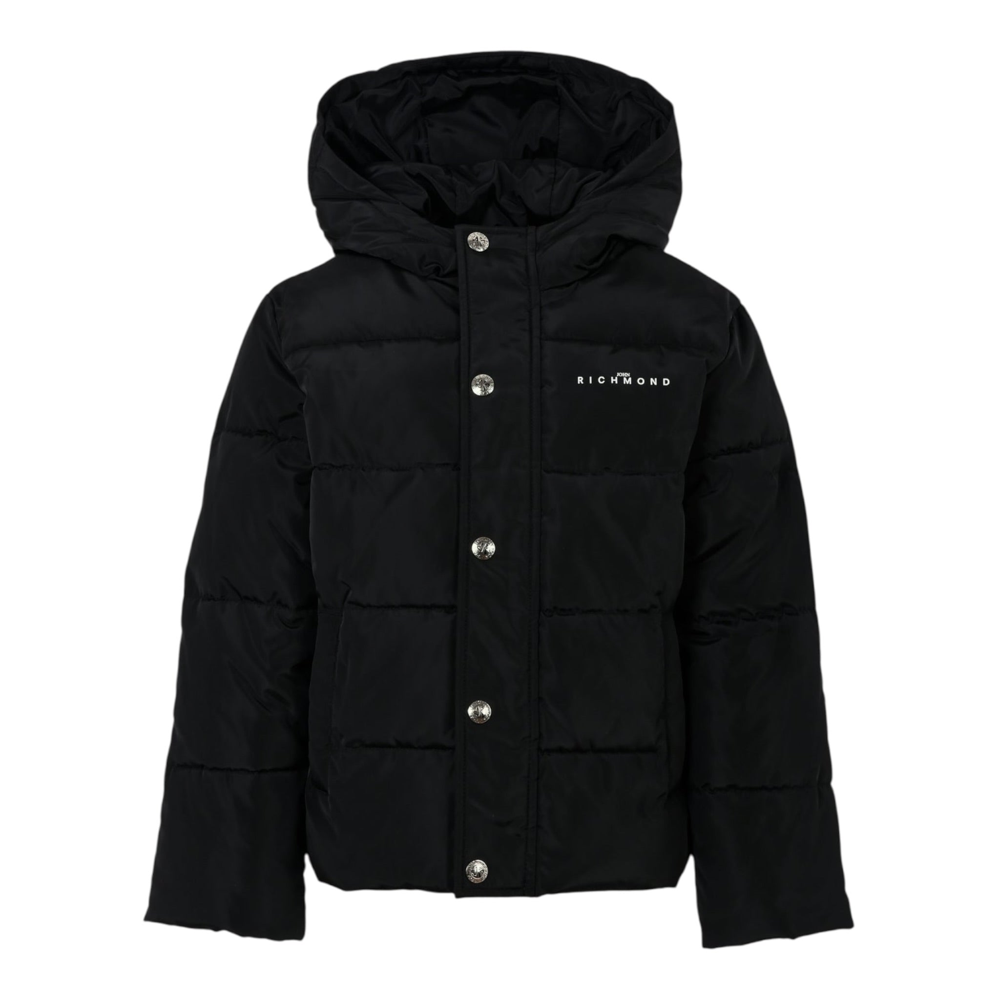 John Richmond Giubbino tinta unita con Zip E Cappuccio Nero per Neonato RBA25233PI NERO JOHN RICHMOND 