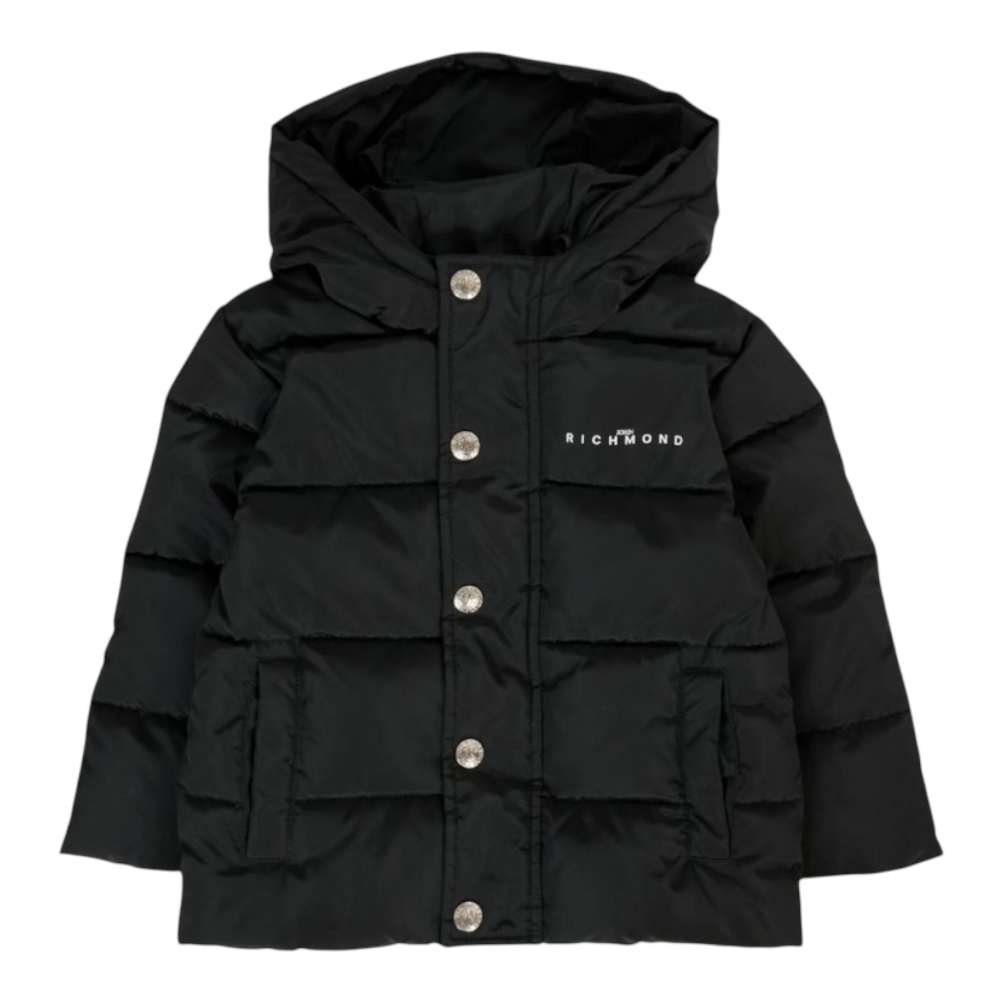 John Richmond Giubbino tinta unita con Zip E Cappuccio Nero per Bambino RBA25233PIXXXJ NERO JOHN RICHMOND 