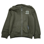 John Richmond Felpa tinta unita con Stampa E Zip Verde per Bambino RBA26001FE VERDE JOHN RICHMOND 