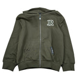 John Richmond Felpa tinta unita con Stampa E Zip Verde per Bambino RBA26001FE VERDE JOHN RICHMOND 