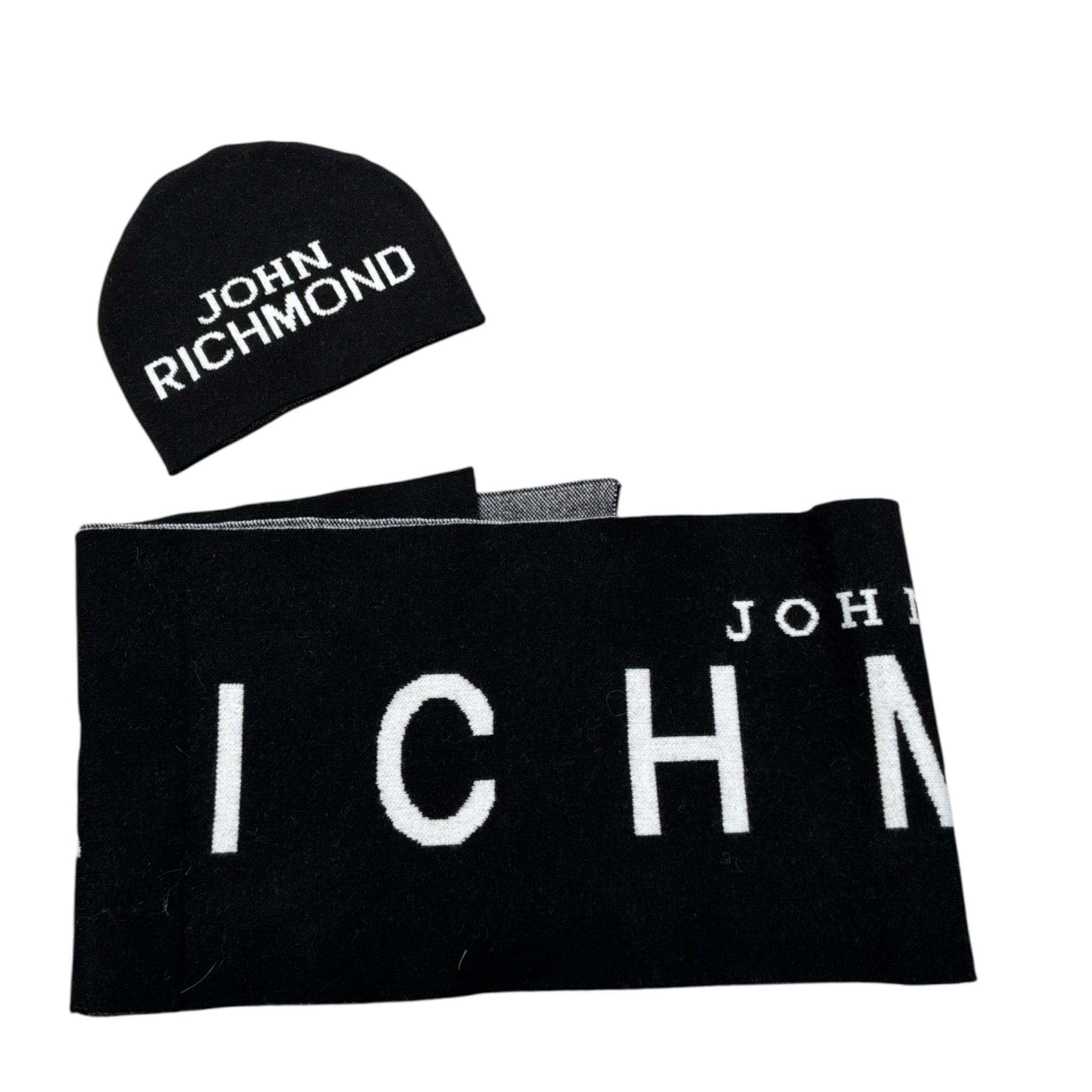 John Richmond Set Cappello-Sciarpa tinta unita Nero per Bambino RBA26017HS NERO JOHN RICHMOND 