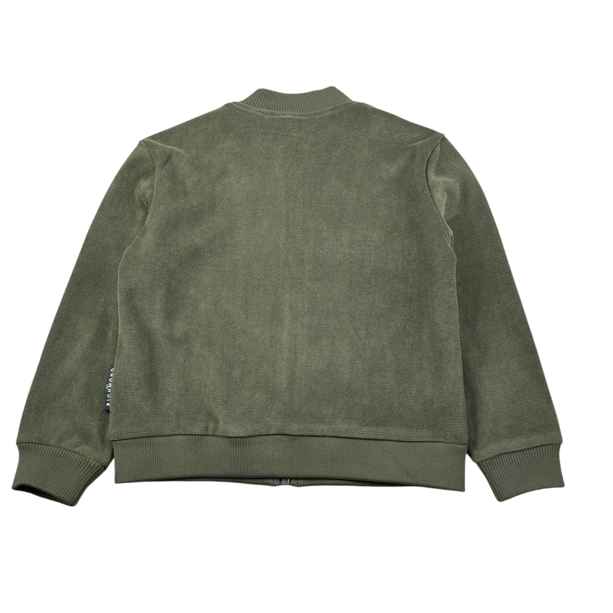 John Richmond Felpa tinta unita con Zip E Stampa Verde per Bambino RBA26033FE VERDE JOHN RICHMOND 
