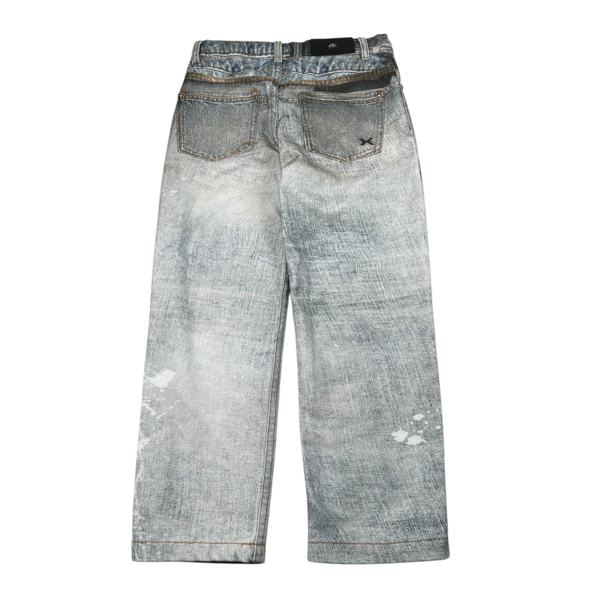 John Richmond Jeans tinta unita con Stampa Azzurro per Bambino RBA26035JE AZZURRO JOHN RICHMOND 