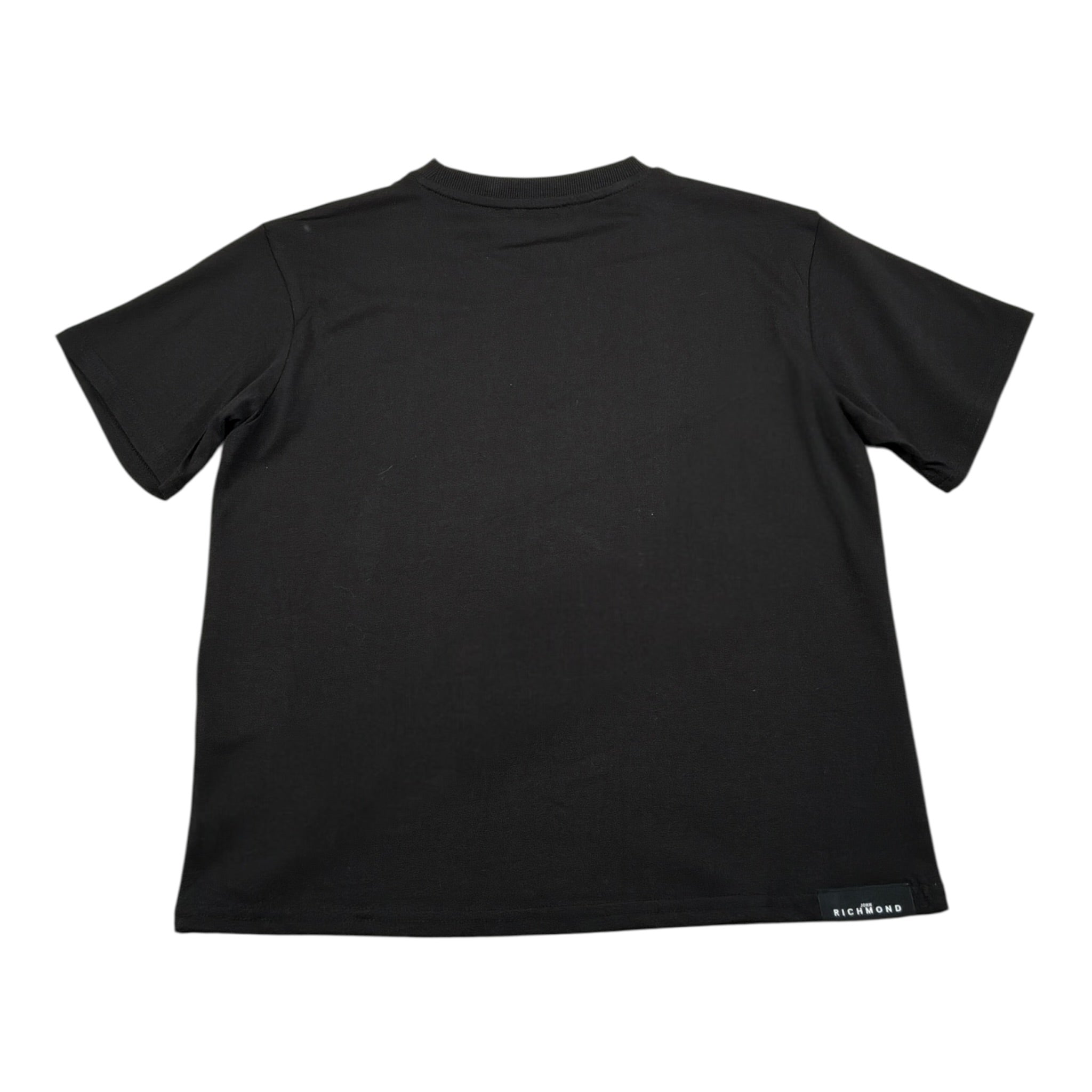 John Richmond T-Shirt tinta unita con Brillantini Nero per Bambina RBA26038TS NERO JOHN RICHMOND 
