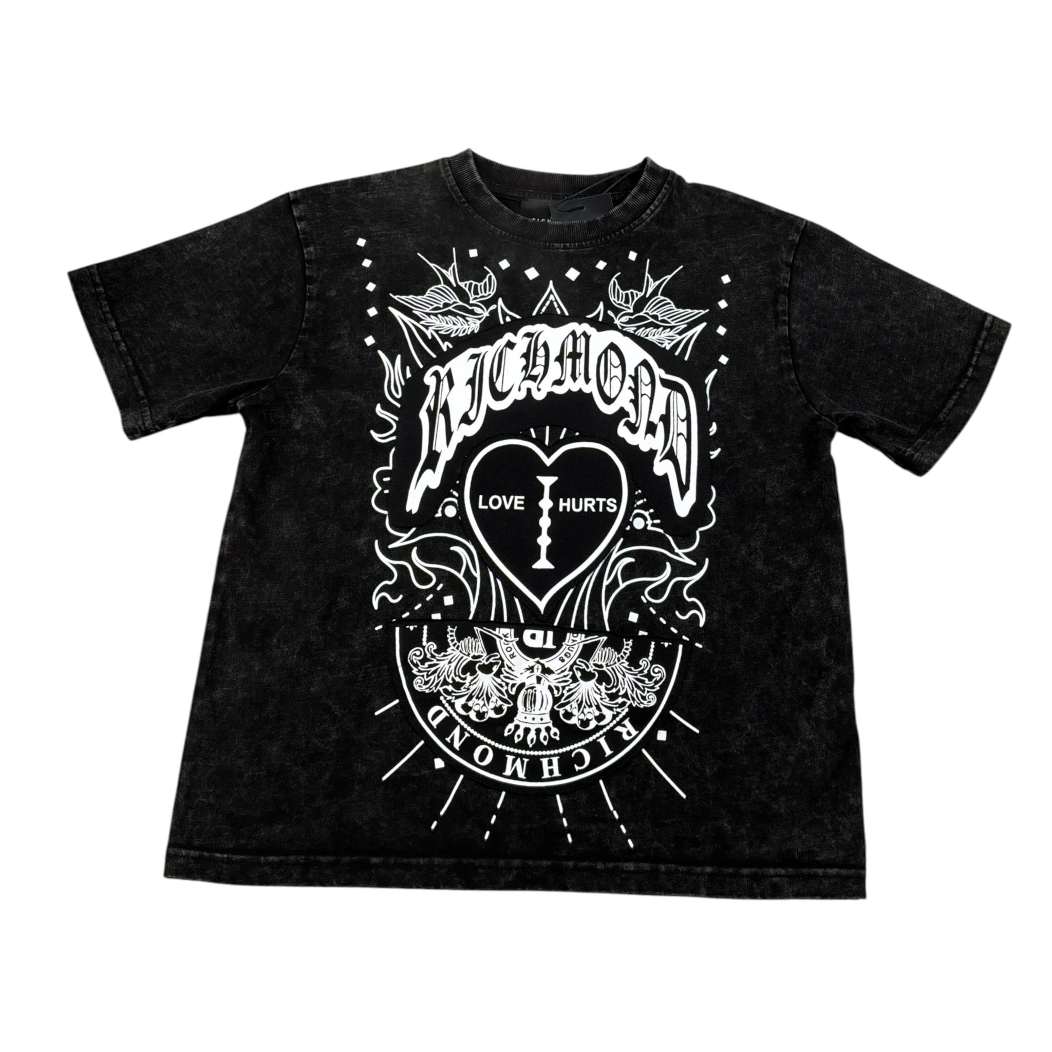 John Richmond T-Shirt tinta unita con Stampa Nero per Bambino RBA26078TS NERO JOHN RICHMOND 