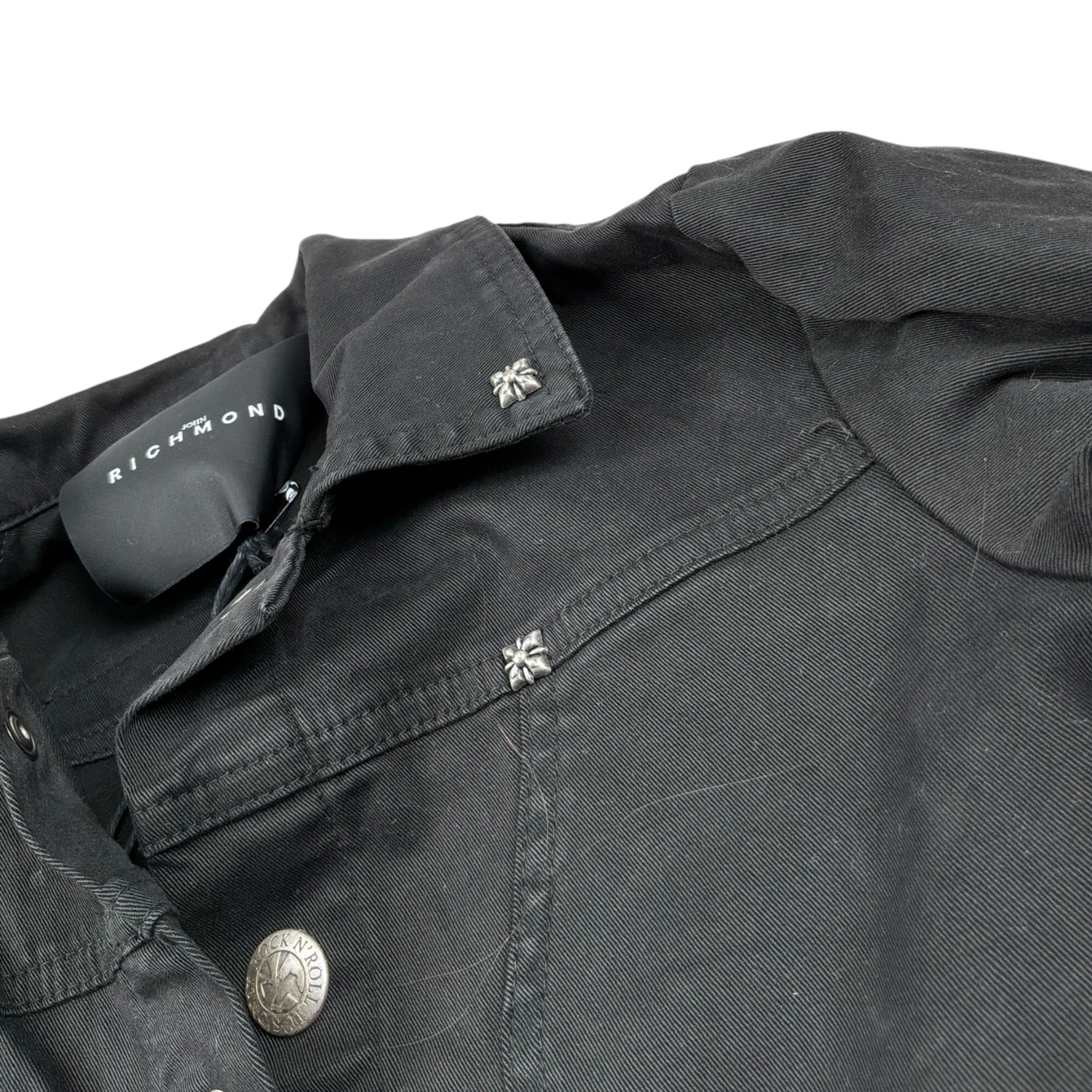 John Richmond Giubbino In Denim tinta unita con Stampa Nero per Bambino RBA26095CA NERO JOHN RICHMOND 