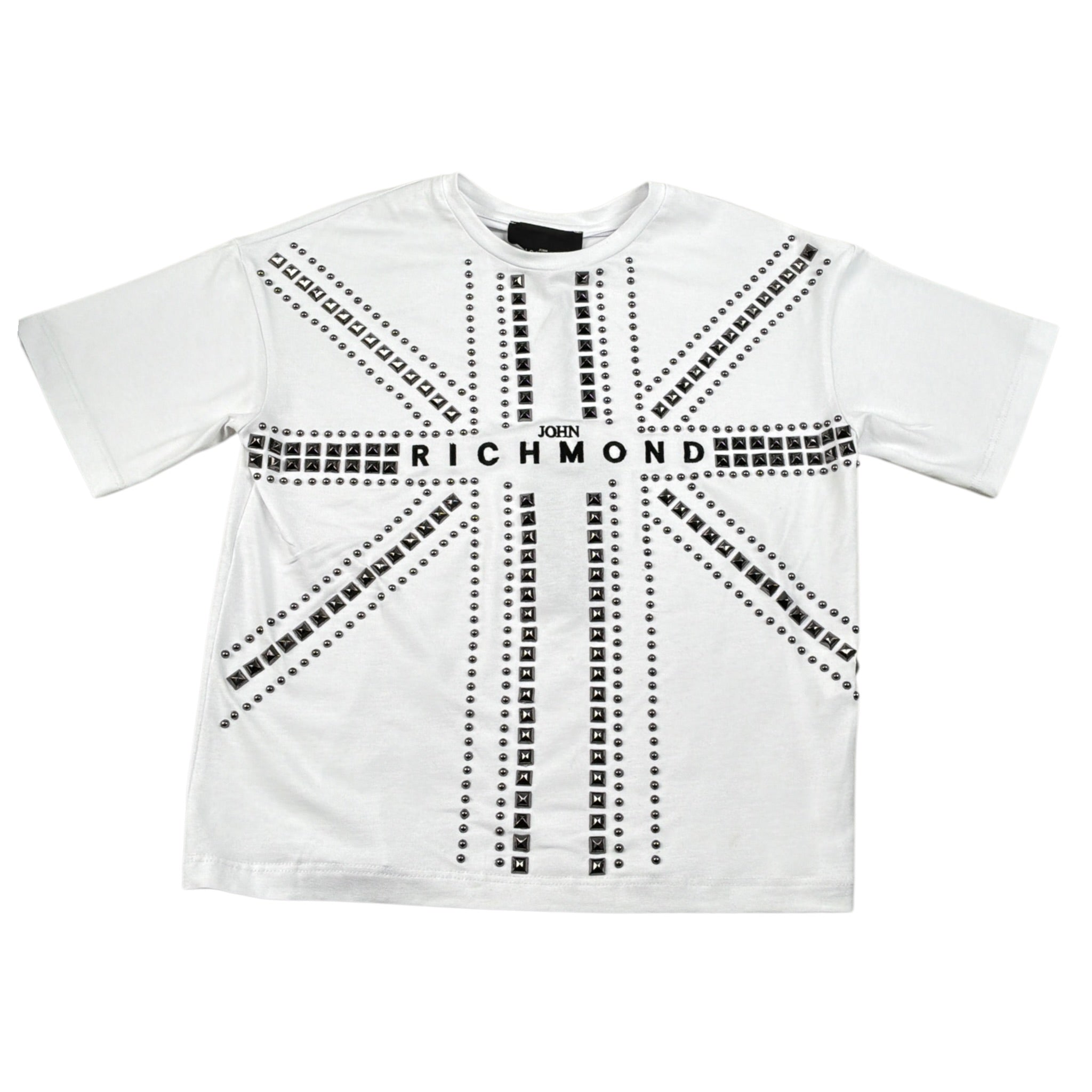 John Richmond T-Shirt tinta unita con Borchie Bianco per Bambino RBA26112TS BIANCO JOHN RICHMOND 