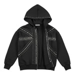John Richmond Felpa tinta unita con Zip E Cappuccio Nero per Bambino RBA26128FE NERO JOHN RICHMOND 