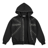 John Richmond Felpa tinta unita con Zip E Cappuccio Nero per Bambino RBA26128FE NERO JOHN RICHMOND 