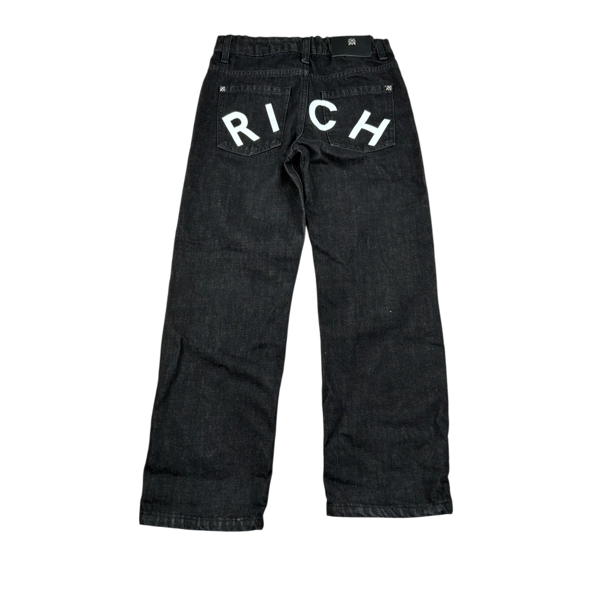 John Richmond Jeans tinta unita con Girovita Regolabile Nero per Bambino RBA26149JE NERO JOHN RICHMOND 
