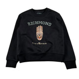 John Richmond Felpa tinta unita con Stampa Nero per Bambina RBA26152FE NERO JOHN RICHMOND 