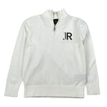 John Richmond Maglia tinta unita con Zip E Logo Bianco per Bambino RBA26170LU BIANCO JOHN RICHMOND 