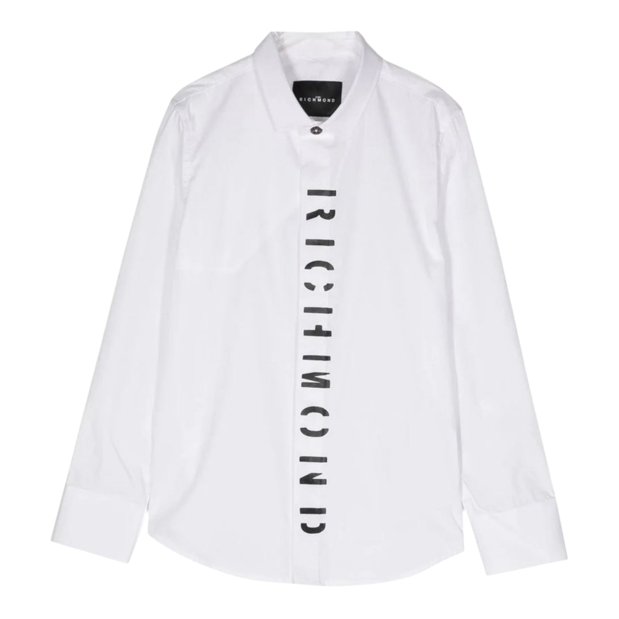 John Richmond Camicia Manica Lunga tinta unita con Logo Bianco per Bambino RBP23139CA BIANCO JOHN RICHMOND 