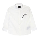 John Richmond Camicia tinta unita con Stampa Bianco per Bambino RBP25016CA BIANCO JOHN RICHMOND 