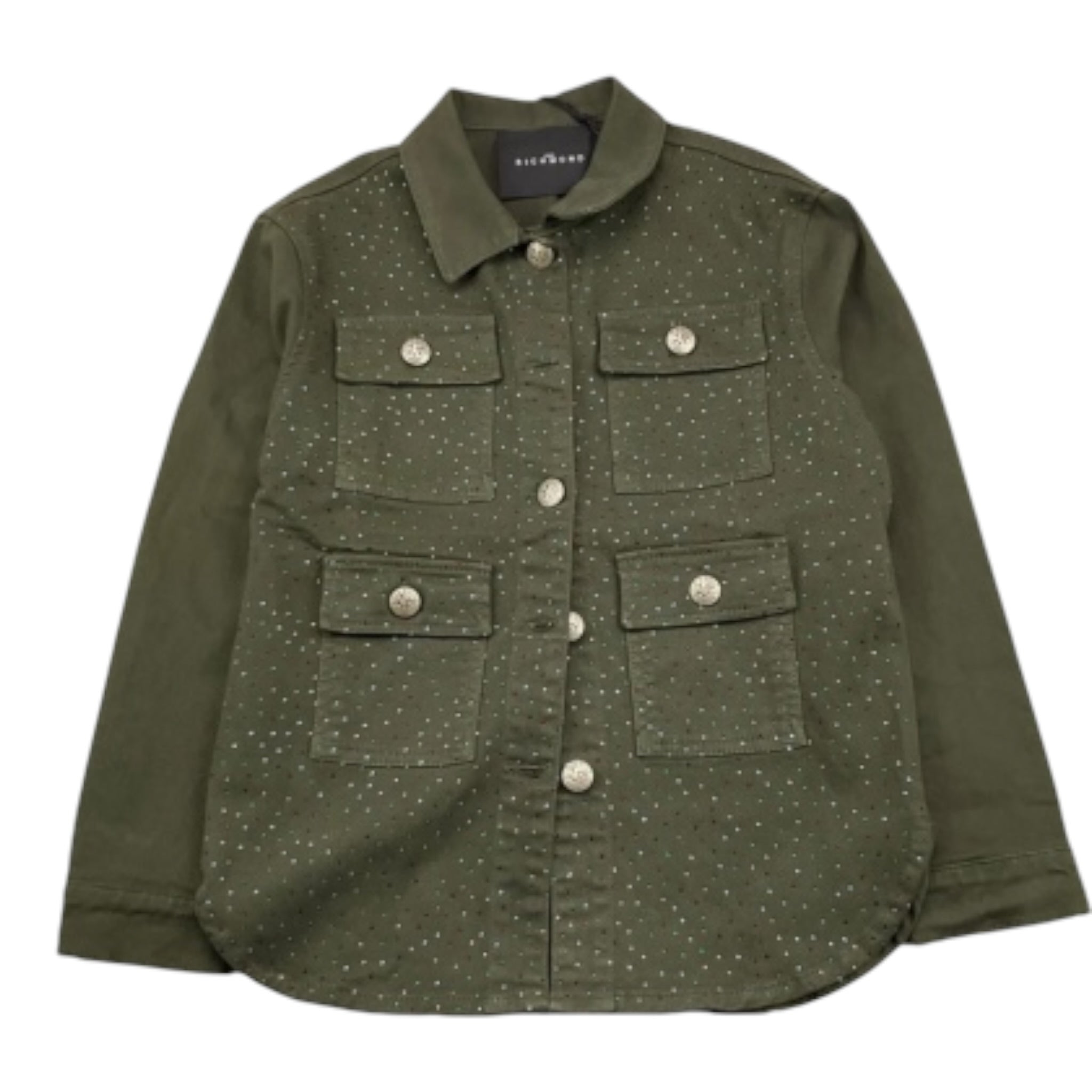 John Richmond Camicia Manica Lunga tinta unita con Brillantini Verde per Bambina RGA25140CA VERDE JOHN RICHMOND 