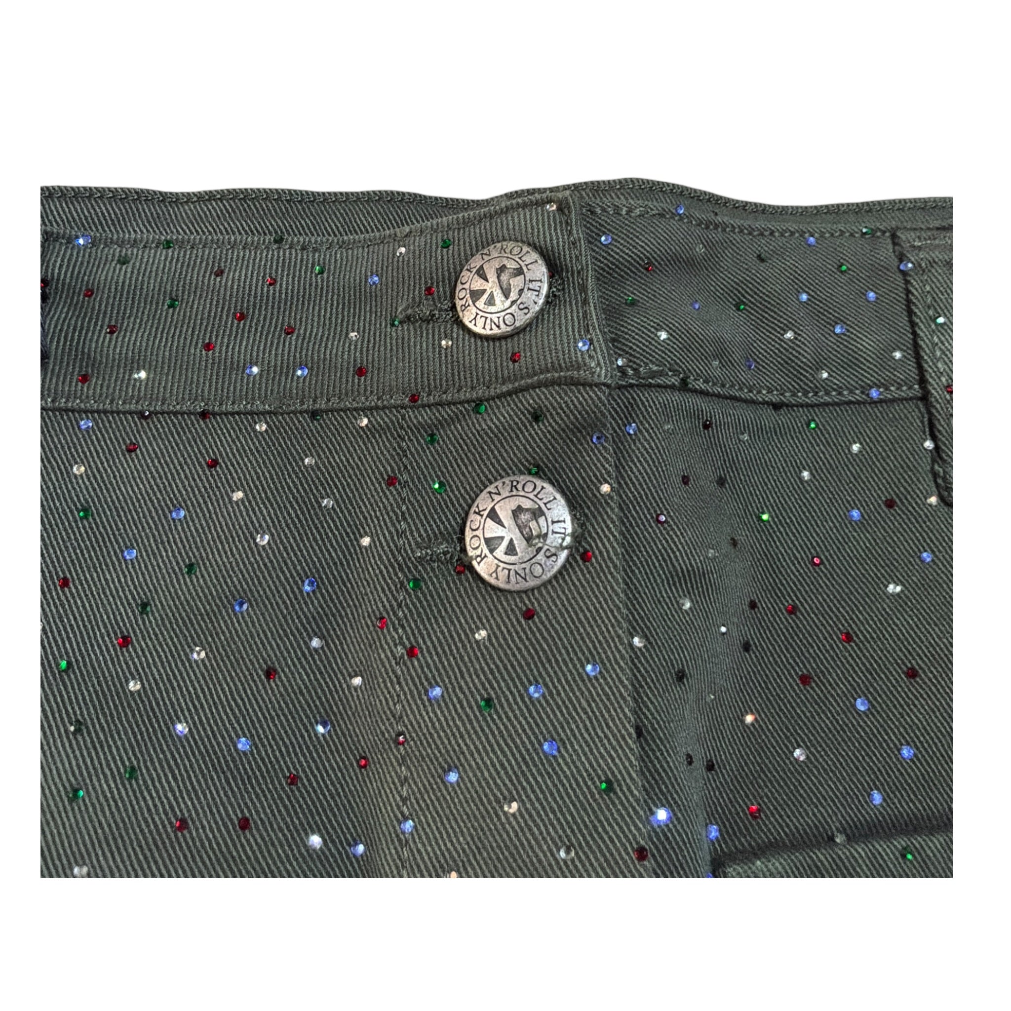 John Richmond Gonna tinta unita con Brillantini Verde per Bambina RGA25143GOX VERDE JOHN RICHMOND 
