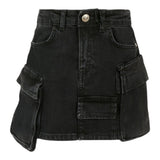John Richmond Gonna In Denim tinta unita Nero per Bambina RGA25218GOX NERO JOHN RICHMOND 