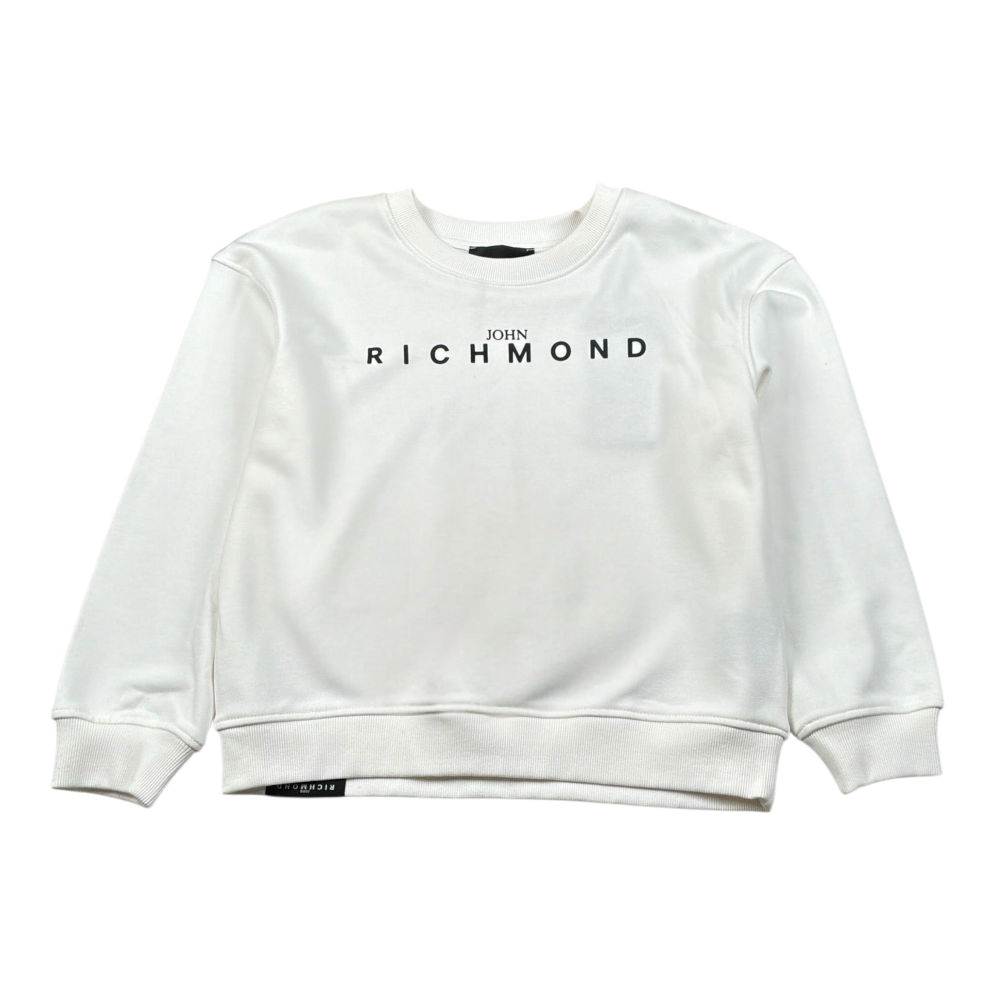 John Richmond Felpa tinta unita con Stampa Bianco per Bambina RGA26002FE BIANCO JOHN RICHMOND 