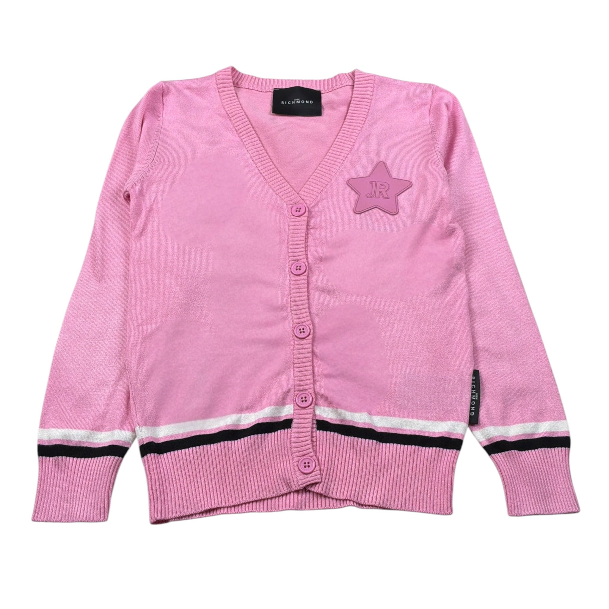 John Richmond Cardigan Tint Unita con Logo Rosa per Bambina RGA26021CD ROSA JOHN RICHMOND 