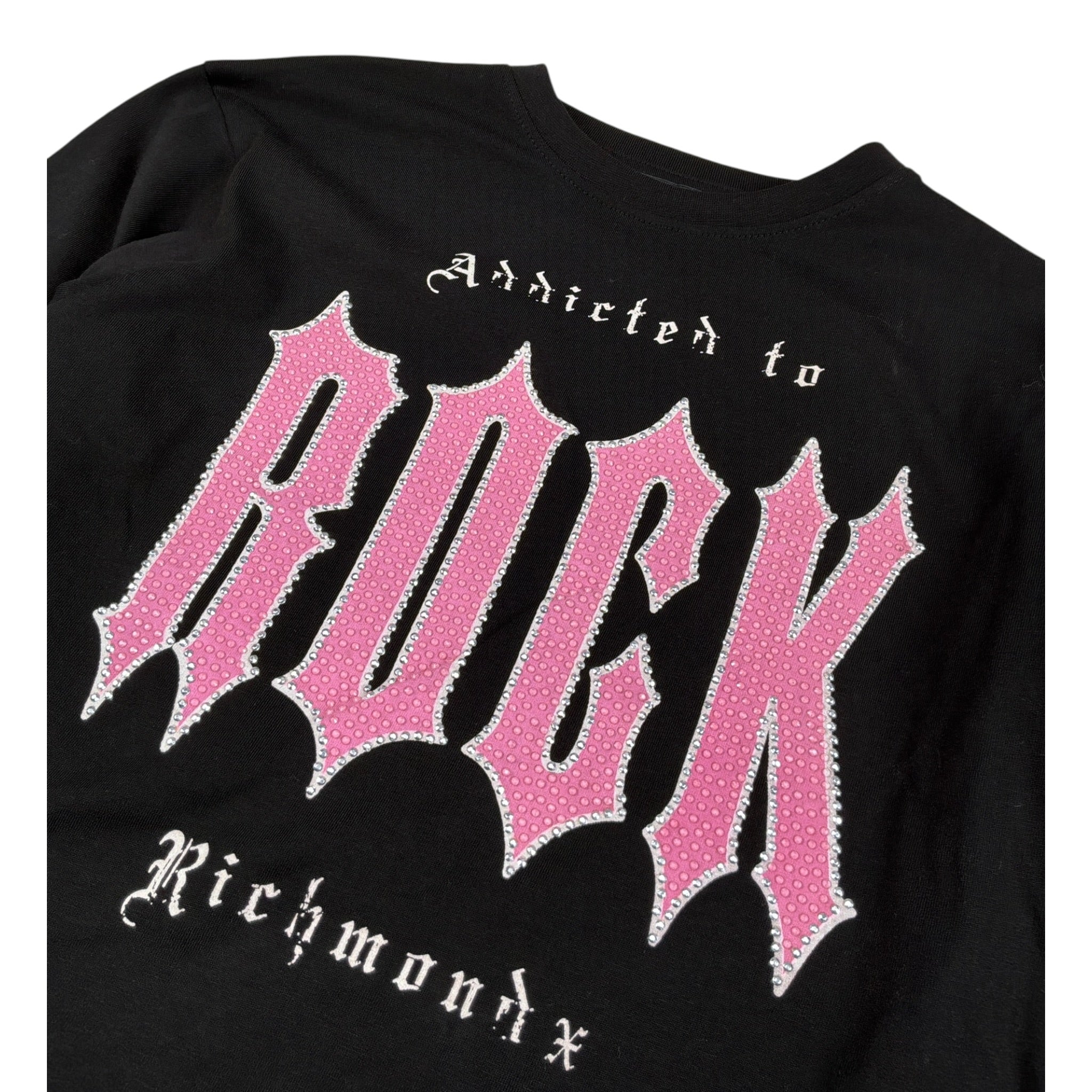 John Richmond Shirt tinta unita Girocollo con Stampa Nero per Bambina RGA26031TS NERO JOHN RICHMOND 