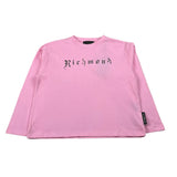 John Richmond Shirt Girocollo tinta unita con Logo Rosa per Bambina RGA26036TS ROSA JOHN RICHMOND 