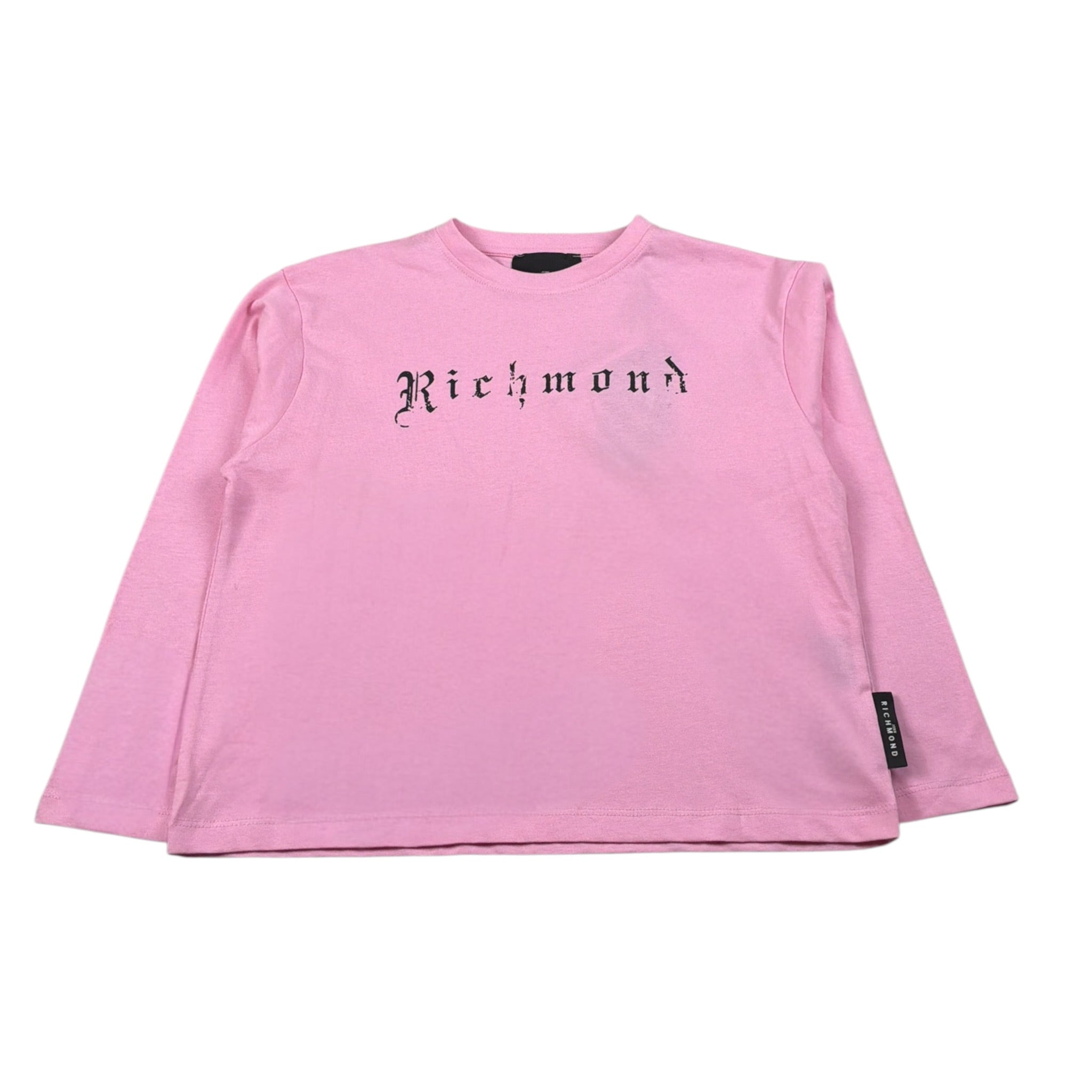 John Richmond Shirt Girocollo tinta unita con Logo Rosa per Bambina RGA26036TS ROSA JOHN RICHMOND 