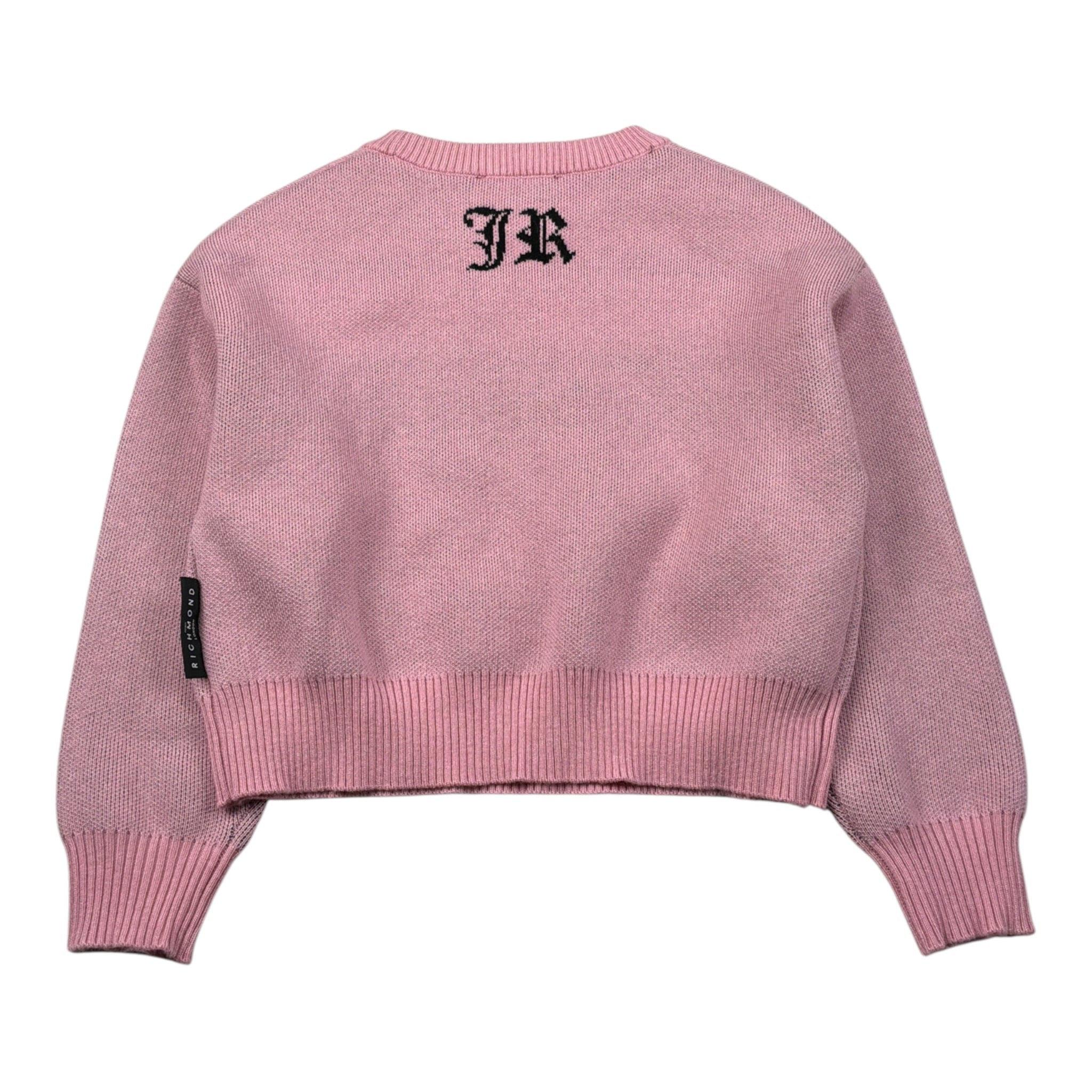 John Richmond Maglia tinta unita con Stampa Rosa per Bambina RGA26061MA ROSA JOHN RICHMOND 