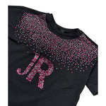 John Richmond T-Shirt tinta unita con Brillantini Nero per Bambina RGA26077TS NERO JOHN RICHMOND 