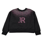 John Richmond Felpa tinta unita con Brillantini Nero per Bambina RGA26079FE NERO JOHN RICHMOND 