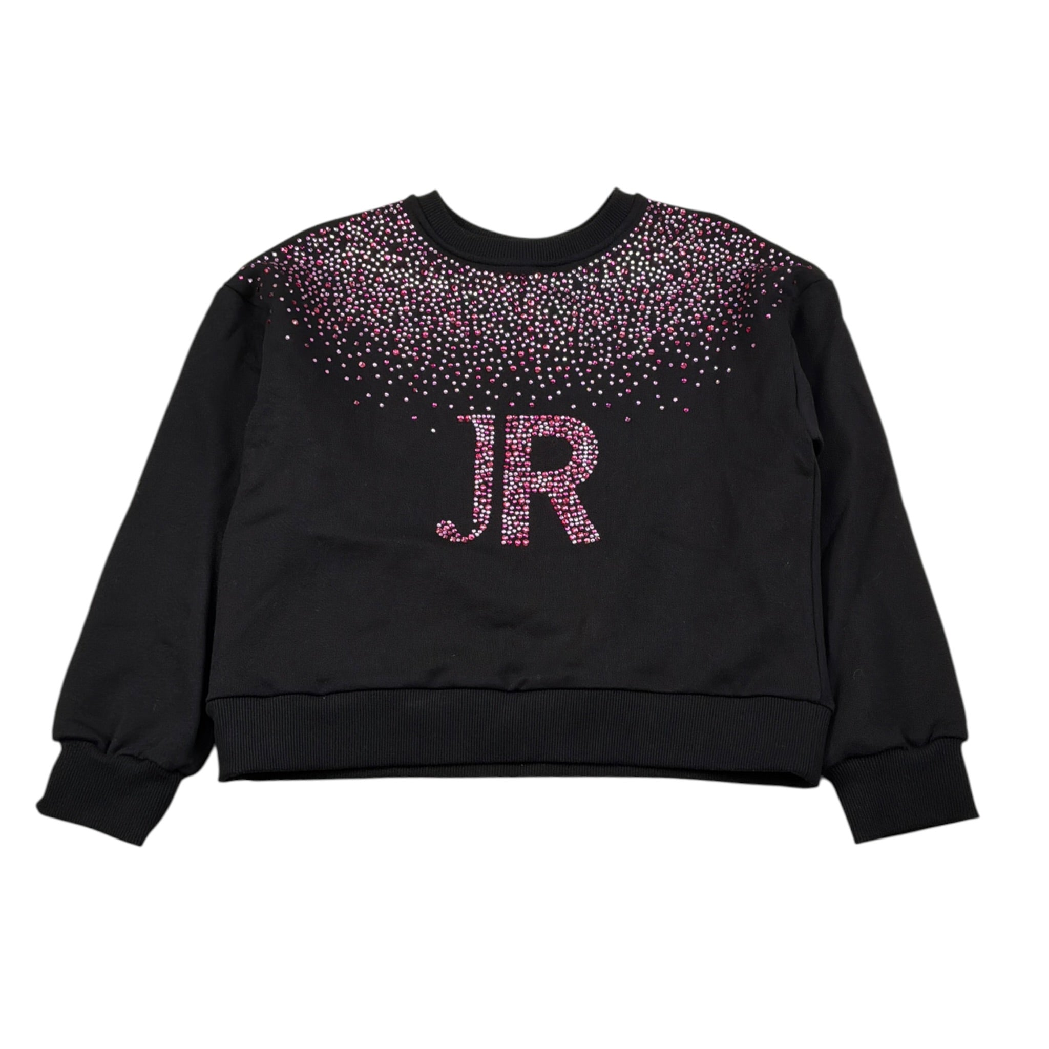 John Richmond Felpa tinta unita con Brillantini Nero per Bambina RGA26079FE NERO JOHN RICHMOND 