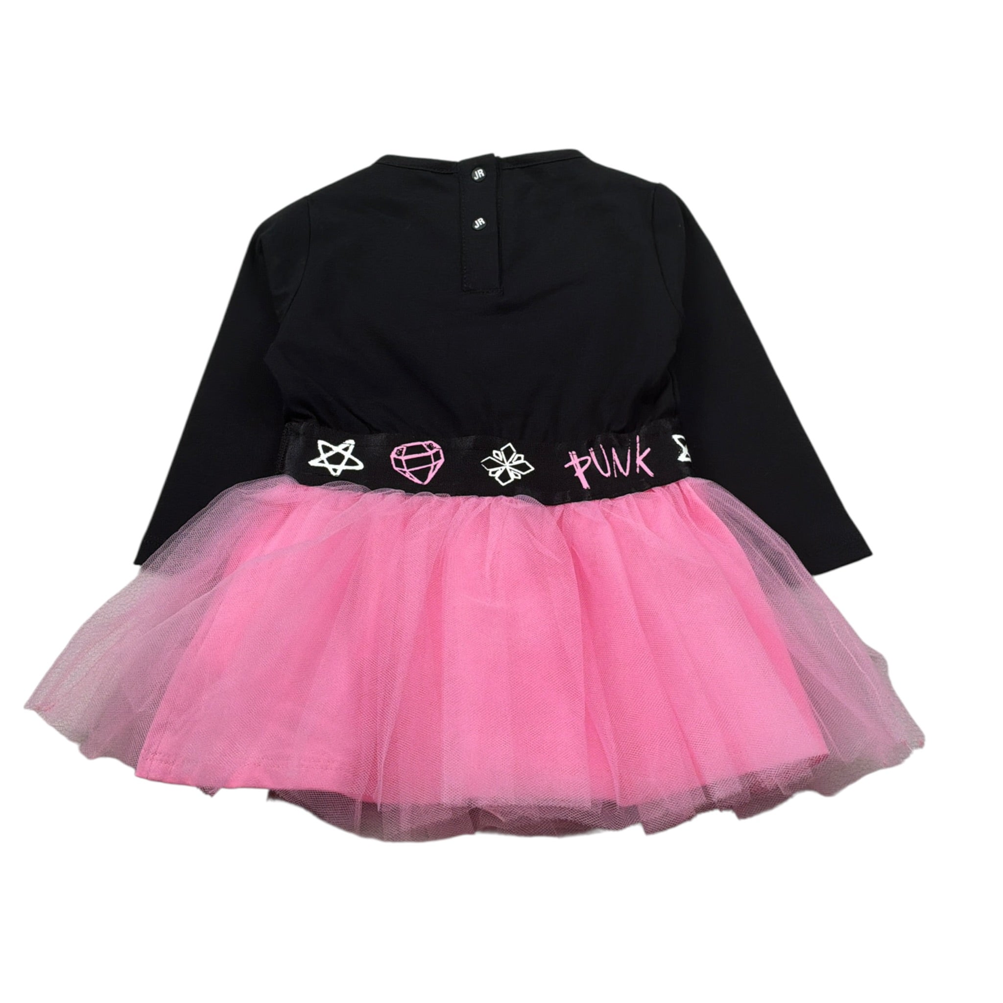 John Richmond Abito Manica Lunga Bicolore Nero/Rosa per Neonata RGA26097VE NERO/ROSA JOHN RICHMOND 