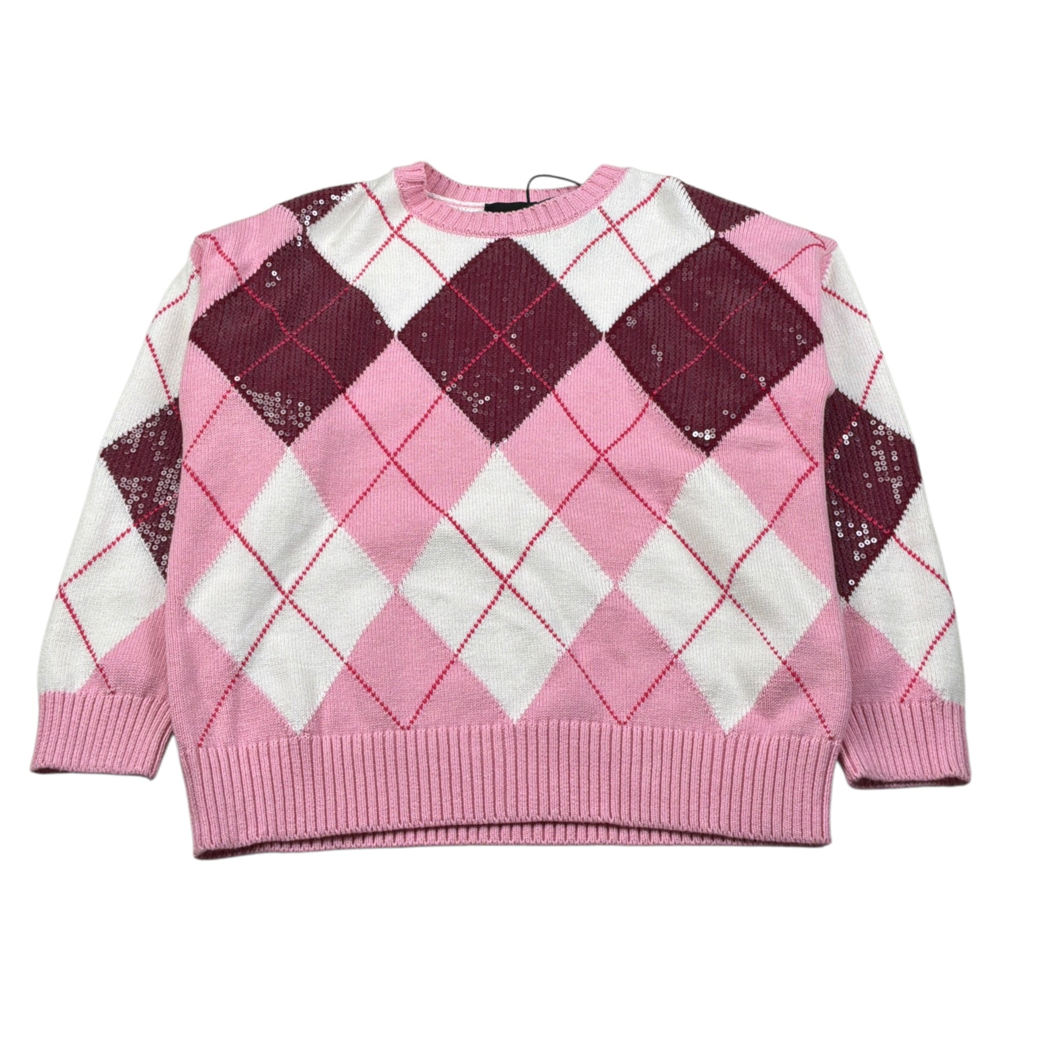 John Richmond Maglia Girocollo Bicolore Rosa/Bianco per Bambina RGA26126MA ROSA/BIANCO JOHN RICHMOND 