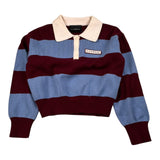 John Richmond Polo In Maglia Bicolore con Fantasia A Righe Azzurro per Bambina RGA26140PO AZZURRO JOHN RICHMOND 