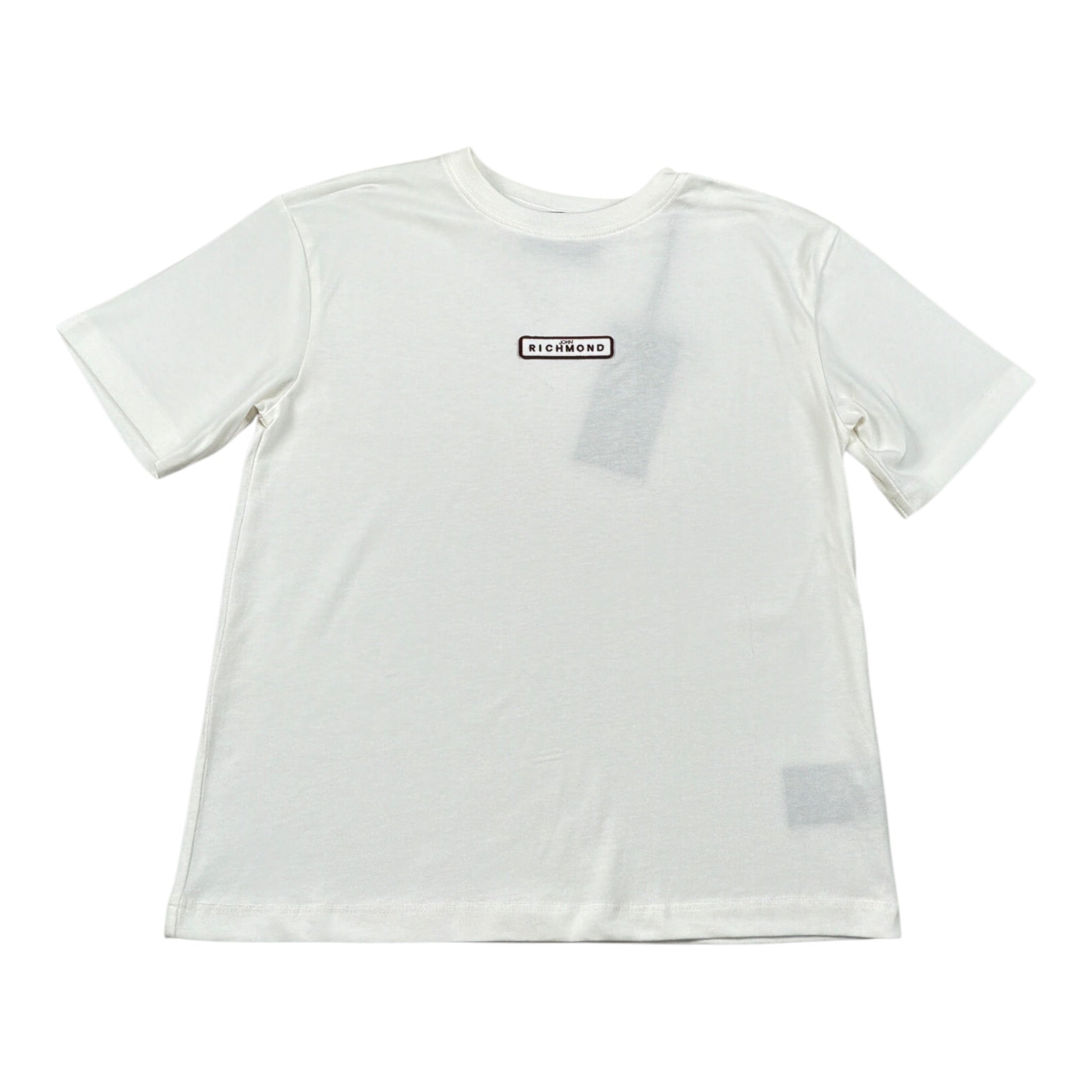 John Richmond T-Shirt tinta unita con Logo Bianco per Bambina RGA26143TS BIANCO JOHN RICHMOND 