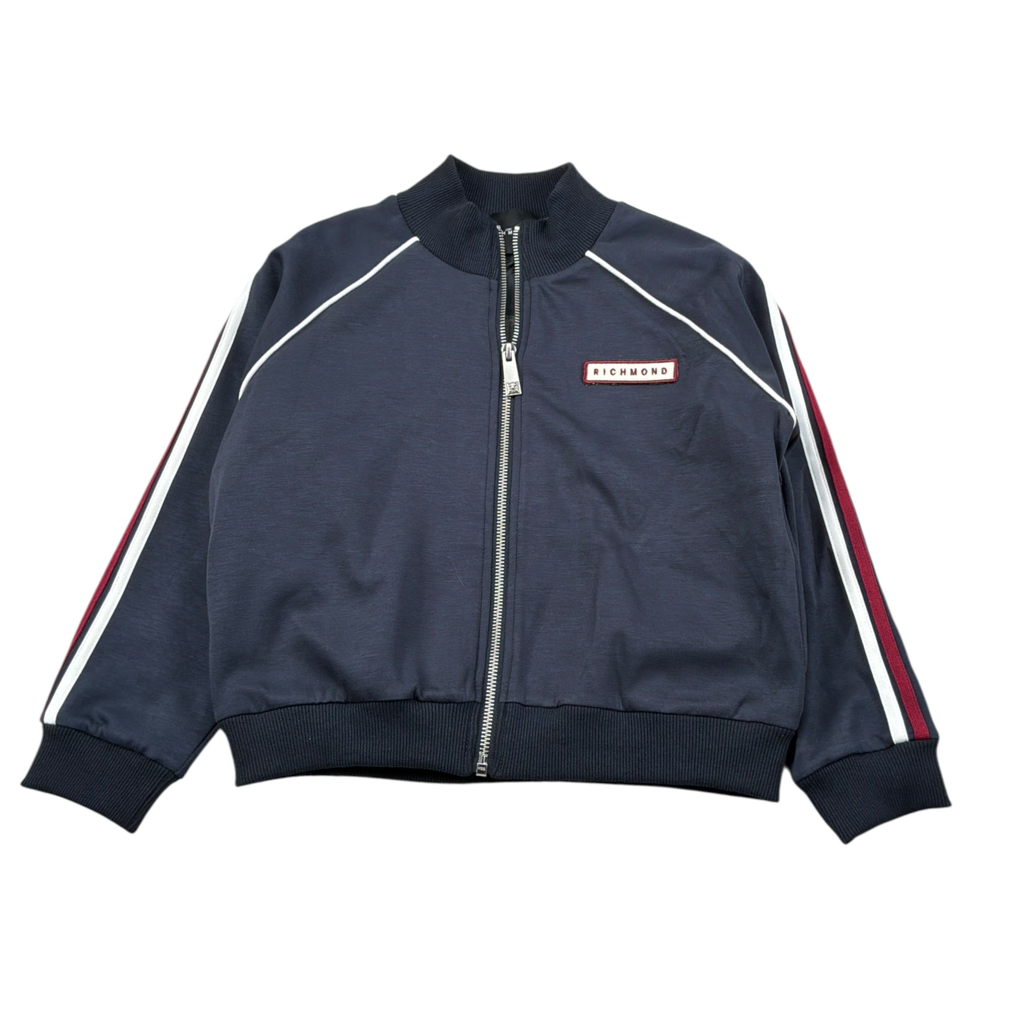 John Richmond Felpa tinta unita con Zip E Cappuccio Blu per Bambina RGA2614FE BLU JOHN RICHMOND 